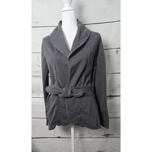 The North Face Womens Sweater Size Medium Gray Belted Collared Cozy Casual - Picture 1 of 7